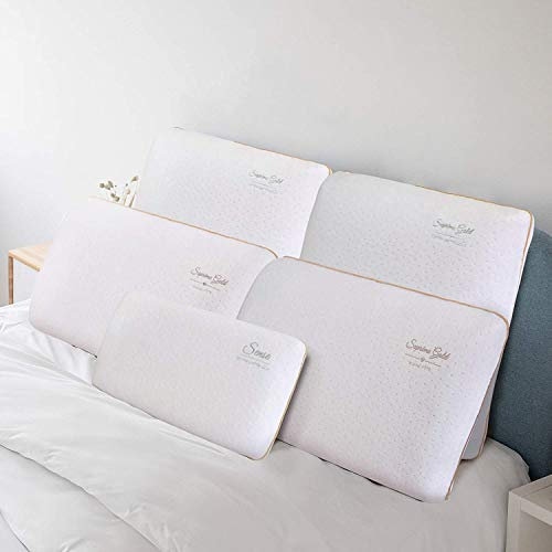 SAMPUR Oreiller Suprême Gold 30 * 50 | Mémoire de Forme | Finition brodée | Aide à Lutter Contre Le ronflement | Maintien Parfait de la Nuque