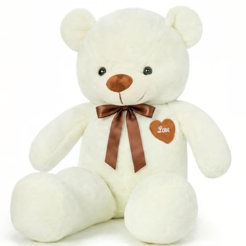 YunNasi Teddybär Groß Riesen Teddy Bär Plüschbär Kuschelbär 100cm/39 Inches Stofftier mit Bänder für Kinder und Freundin