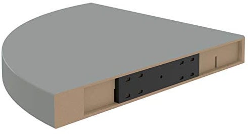 Tidyard Eck-Schweberegale Hängeregal Wandregal Wandregale Eckregalen Regal Grau 35x35x3,8 cm MDF