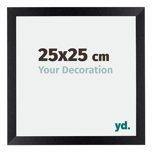 yd. Your Decoration - Cadre 25x25 cm - Noir Mat - Cadres Photo en MDF Avec Verre acrylique - Anti-Reflet - Cadre 25x25 - Mura