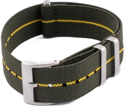 Strap Habit Elastisches Uhrenarmband für Damen und Herren, 20 mm, 22 mm, Nylon, einteilig, französischer Fallschirmjäger, Militär, Fallschirm, Premium, gestreift