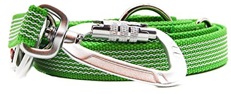Twinkys Dog Style Dreifach verstellbare Hundeleine gummiert 20 mm breit mit Sicherheitskarabiner 3 Meter Neon Grün