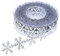 10M Schneeflocke Spitzenband Dekoband Zierband Spitzenborte Stoffband für Nähen Handwerk Hochzeit Weihnachtsbaum Deko Scrapbooking Geschenkbox Christbaumschmuck Weihnachtsdekoration,Silber
