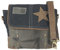 Sunsa Damen Umhängetasche. Messenger Tasche aus Canvas/Leder. Kleine Vintage Crossbody Bag mit Stern. Retro Schwarze Schultertasche. Nachhaltig Handtasche als Geschenkideen.
