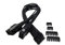 MICRO CONNECTORS Premium Sleeved Cable for RTX 30 Series 12-Pin to Dual 8-Pin PCIe GPU Power Extension Cable (300mm) - Black (F04-250BK)
