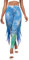 FEOYA Damen Push Up Leggings Mit Hoher Taille - Meerjungfrau Fischschuppen Bedruckte Yogahose in Voller Länge - Festival Glänzende Kostümhose C S