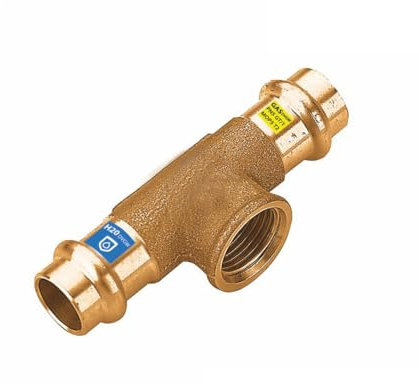 Sanpro Pressfitting Kupfer T-Stück Innengewinde, Größe V 28-1/2' (Kupfer Gas Wasser Trinkwasser Heizung Sanitär Fittings Fitting Kupferleitung) Größe: V 28