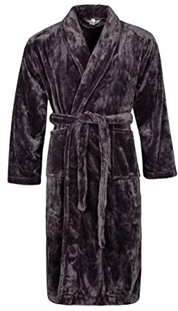 HEAT HOLDERS SOCKSHOP Mens Fleece Dressing Gown Pack of 1 Antique Silver M