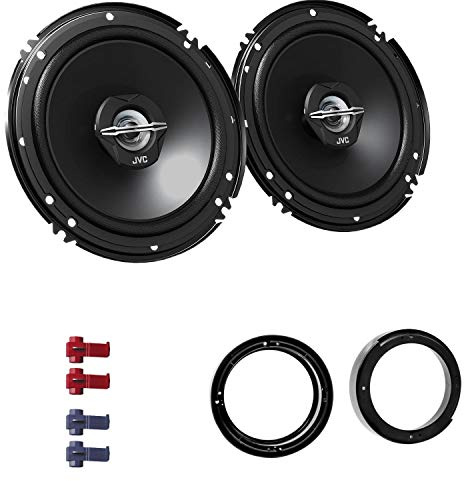 JVC CS-J620X Auto Lautsprecher 16,5 cm mit Einbauset passend für VW Volkswagen New Beetle 1997-2010 Türen vorne/hinten 600 W 165mm 2 Wege Koax