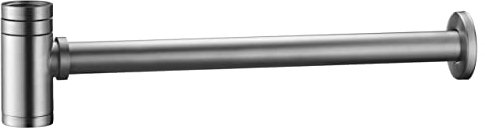 MICE - Sifón para lavabo o bidé, Set de Desagüe - Trampa con Abertura de Limpieza + Instrucciones de Instalación - Sifón de Diseño, Sifón de Tubería Niquel Cepillado - SCL002/NQ