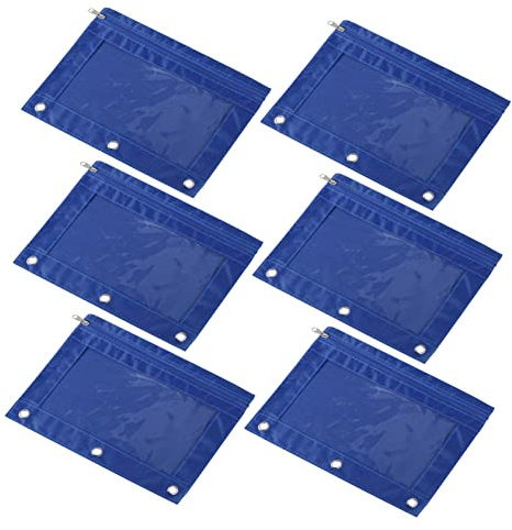 Alipis 6st Binder Federmäppchen Schulklassenmappe Federmäppchen Mit Reißverschluss Verschließbare Ordnertasche Federmäppchen Mit 3 Ringen Klarer Binder Oxford Büro Loses Blatt Stifthalter