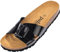 Palado Pantoletten Damen Tinos - bequeme Sandalen Made in Spain - elegante Hausschuhe mit Kork-Fußbett - modische Sommerschuhe Schwarz Lack/Schwarz UK3,5 - EU36