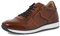 MARCO TOZZI by Guido Maria Kretschmer Herren Sneaker flach aus Leder mit Reißverschluss, Braun (Cognac Comb), 44 EU