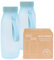 BLUE GINKGO Bottiglie d’Acqua Pieghevoli [Set di 2] – Bottiglie in Silicone Leggere e Compatte per Viaggi, Escursioni e Campeggio (500ml, Made in Korea, Blu)