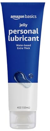 Amazon Basics Jelly Water Based Personal Lubricant, Extra Thick Gel, Fragrance-Free, Easy to Clean, Toy Friendly, Condom Compatible, 4 fl oz, 1-Pack