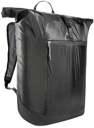 Tatonka Faltrucksack SQZY Rolltop 25l - Ultraleichter, faltbarer Rucksack mit Rollverschluss, extra Packbeutel und 25 Liter Volumen - Klein verpackbar - Damen und Herren - black
