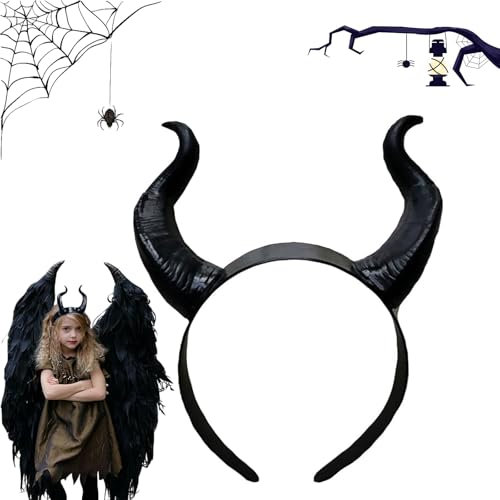 Xinlon Teufelshörner Haarreif Halloween Kopfschmuck, Königin Hörner Kopfschmuck, Halloween Haarbänder Für Damen, Herren & Kinder Für Böse Cosplay Karneval Fasching Motto Kostüm Party Fotos Requisiten