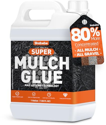 Mulch Glue for Landscaping, 1Gallon Rock Glue, Fast-Dry Non-Toxic Weather-Resistant Strong Gravel Binder, Pine Straw Outdoor Strong Pebble Gravel Hold for Garden, Mulch Lock and Pea Gravel Stabilizer