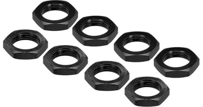 Sourcing Map Aluminum 17mm RC Wheel Nut Thread M12x1.0mm Hex Wheel Nuts for 1/8 RC Model Car Trucks Off Road Car Upgraded Parts Pack of 8 (Black)