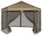 BaraSh Faltpavillon mit Seitenwänden Sechseckig 3,6x3,1m Taupe 220g/m² Pavillon Wasserdicht Pop Up Pavillon