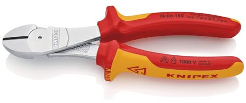KNIPEX 74 06 180 SB VDE Insulated High Leverage Diagonal Cutter, 180 mm