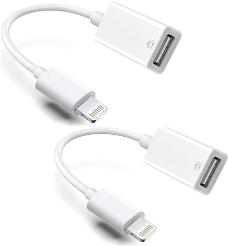 Lightning-auf-USB-Kamera-Adapter, MFi-zertifiziertes USB 3.0 OTG-Kabel für Apple iPhone 14 13 12 11 XS XR X SE 8 7 6 5 iPad zum Anschluss von Kartenleser, Tastatur, Maus, Klavier, USB-Flash-Laufwerk