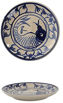 YOtat Dipping Bowls Retro Ceramic Snack Plate Table Cake Snack Plate Household Snack Fruit Biscuit Plate Garbage Plate Spit Bone Slag Plate Snack Dip Bowl