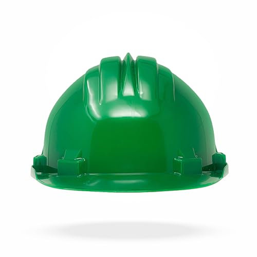 TAMS® Bauhelm EN 397 Sicherheitshelm Schutzhelm Bauarbeiterhelm Helm 54-61 cm Blau, Gelb, Grün, Grau, Rot, Weiß, Orange (Grün)