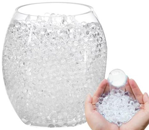 Ruayia Wasserperlen [50,000 PCS] Bunte Perlen, Dekorativ, Ungiftig Biologisch Farbenfroh, Gelperlen für Blumen und Pflanzen,Gel-Kugeln Abbaubar - Transparent
