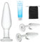Eysilk Glas AnalPlug mit Gleitmittel, 3Pc Transparent Butt Plug Glas Plug Butt Plug G-Punkt Stimulator Prostata Massager Vaginal Masturbation für Frauen Männer Paare Anfänger