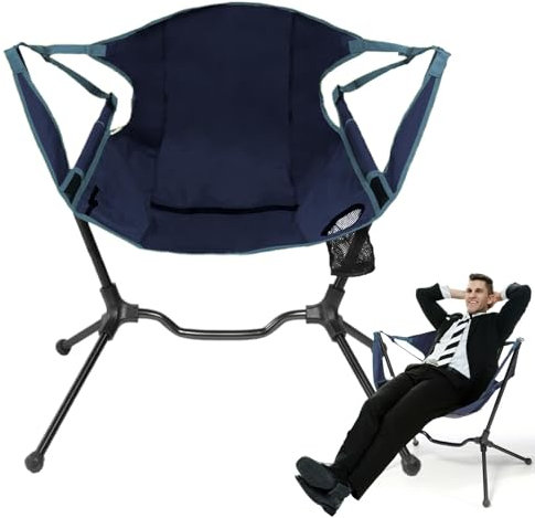 Tuxxjzm Camping Rocking Chair, Swing Camping Chairs for Adults, Folding Rocking Chair, Hammock Chairs with Carry Bag, Heavy Duty Portable Camping Rocking Chair for Patio and Picnic