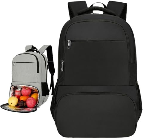 Mochila de Mano para Hombres con Compartimento de Almuerzo y Puerto USB - Ideal para Senderismo y Preparación de Comidas