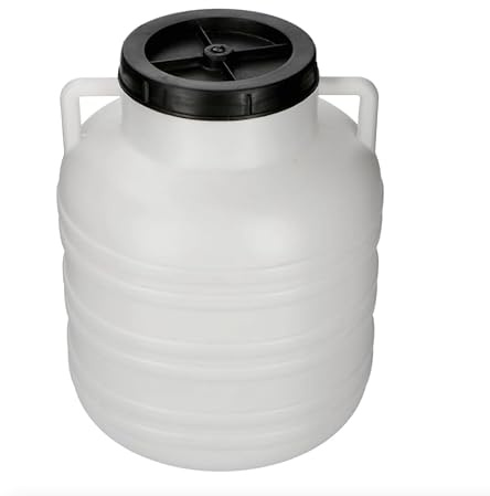 DIAH DO IT AT HOME 20L Plastic Barrel with Airtight Screw Lid & Handles - Food Grade Storage Container for DIY Brine Pickling Sauerkraut, Cabbage & Cucumbers - Heavy Duty Fermentation Keg (20 Litre)