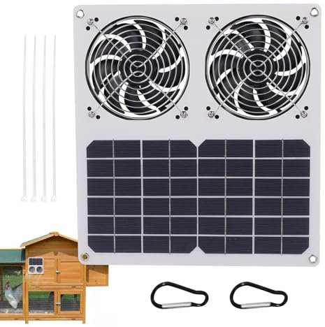 Ventilador de paneles solares | Ventilador con energía solar | Cobertizo con doble ventilador, extractor de ventilación, extractor silencioso, ventilador solar de 12 V, ventilador exterior para vehícu