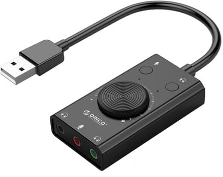 docooler SC2 Tarjeta de sonido USB Auriculares externos PC escritorio Notebook Convertidor audio Volumen ajustable Plug and Play sin controlador