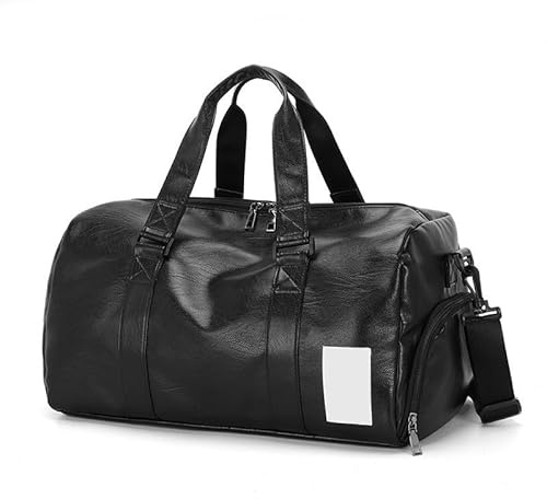 FUNSEED Reisetasche aus PU-Leder mit Reißverschluss, Weekender Unisex, Fitnessstudio Sporttasche mit Schuhfach, Gepäcktasche für Flugreisen, Camping und Umzüge
