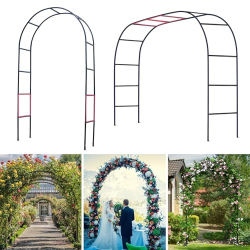 Verdicktes Rohr Gartenbogen Rankhilfe - 1,4m breit x 2,4m hoch oder 2,3m breit x 2m hoch - Gartenspalier für Kletterpflanzen - Stabile Gartenlaube, Hochzeitsbogen Dekorationen, Geburtstagsfeier