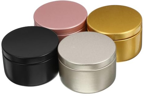 Hohopeti 24 Pcs Candle Jar Candle Storage Tin Candle Storage Container Tin Containers with Lids Rose Gold Candle Tins Cookie Containers Candle Maker Empty Can Containers with Lid Aluminum