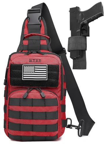 ATBP Taktischer Sling-Rucksack mit Holster, Militär-Crossbody-Tasche für Herren, einzelner Schulter-Rucksack, 10 l