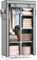 Vicye Kleiderschrank, Tragbarer Stoffschrank mit Kleiderstange, 6 Ablagen, 4 Seitentaschen und Überzug, Kleiderschränke Stabil für Schlafzimmer Ankleidezimmer (Schwarz, 84 x 42 x 162 cm), grau
