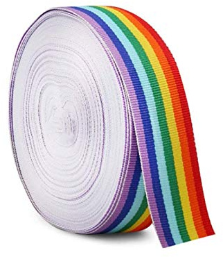 Sbivih Regenbogenband - Doppelseitige, Ripsband Dekoband für Kunsthandwerk DIY, Hochzeit, Geburtstagsfeierdekoration, 10m/Rolle (40mm)