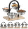 JUJOYBD Cuenco elevado para gatos con 4 cuencos de acero inoxidable para gatos, altura ajustable, 4 alturas, comedero y agua para gatos y perros pequeños