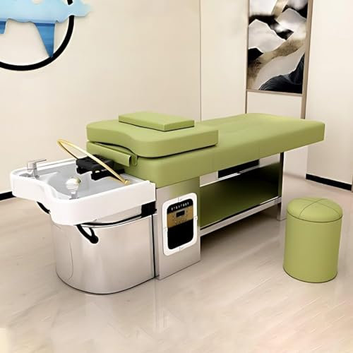 Hlixzoy Fumigation Beauty Massage Professional Head Therapy Lit Shampooing Lit Simple Treillis Shampooing Lit de Beauté Visage avec Circulation d'eau et Fumigation, B