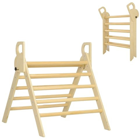 AIYAPLAY Triángulo de Escalada Plegable de Madera Escalada para Niños de 18-48 Meses para Cultivar Habilidades de Coordinación y Equilibrio Natural