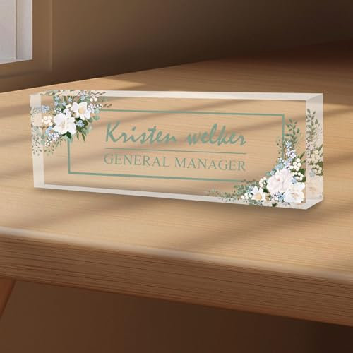 Personalisiertes Namensschild für den Schreibtisch, Individuelles Schreibtisch Zubehör, Schreibtisch Dekorationen, Schreibtisch Ornamente aus Acryl, Dankesgeschenke für Mitarbeiter Kollegen Chef
