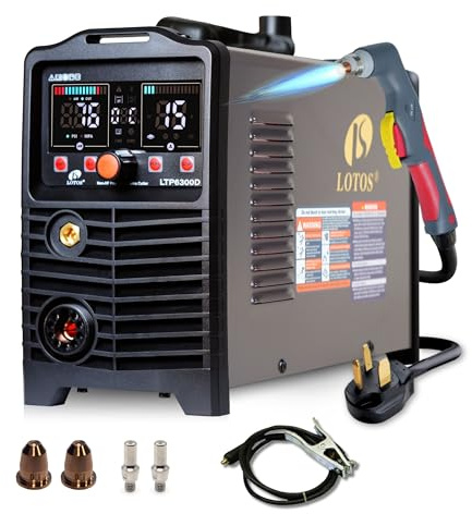 Lotos LTP6300D 63 A, Non-Touch-Pilot-Plasmaschneider, Drag Cut aktiviert, 19 mm sauberer Schnitt, 25 mm Trennschnitt, Nicht-HF-Bogenstart-Metallschnittmaschine, Plasmaschneidausrüstung, 110 V/220 V