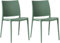 CLP 2er-Set Gartenstuhl Meton, stapelbar, pflegeleicht aus Kunststoff, wetterfest & UV-beständig, bis 150 kg belastbar, Farbe:Oliv
