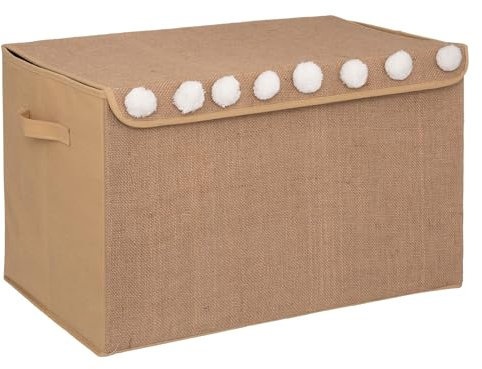WELL HOME - Malle en jute pour enfants avec pompons