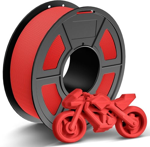 TECBEARS Rapid Matte PETG Filament 1.75mm Rot 1KG, High Speed 50-600mm/s PETG 3D Drucker Filament Maßgenauigkeit +/- 0.02 mm, Elegante Matte Oberfläche, 1000g (2.2lbs) Kompatibel mit FDM Drucker