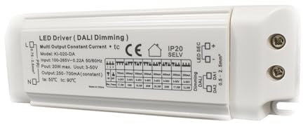 100-265V 0-700mA Ausgang 3-50VDC Großer DC-Spannungsbereich DALI Dimmbares Netzteil 10W-20W LED-Lichtkonstanter SELV-Treiber